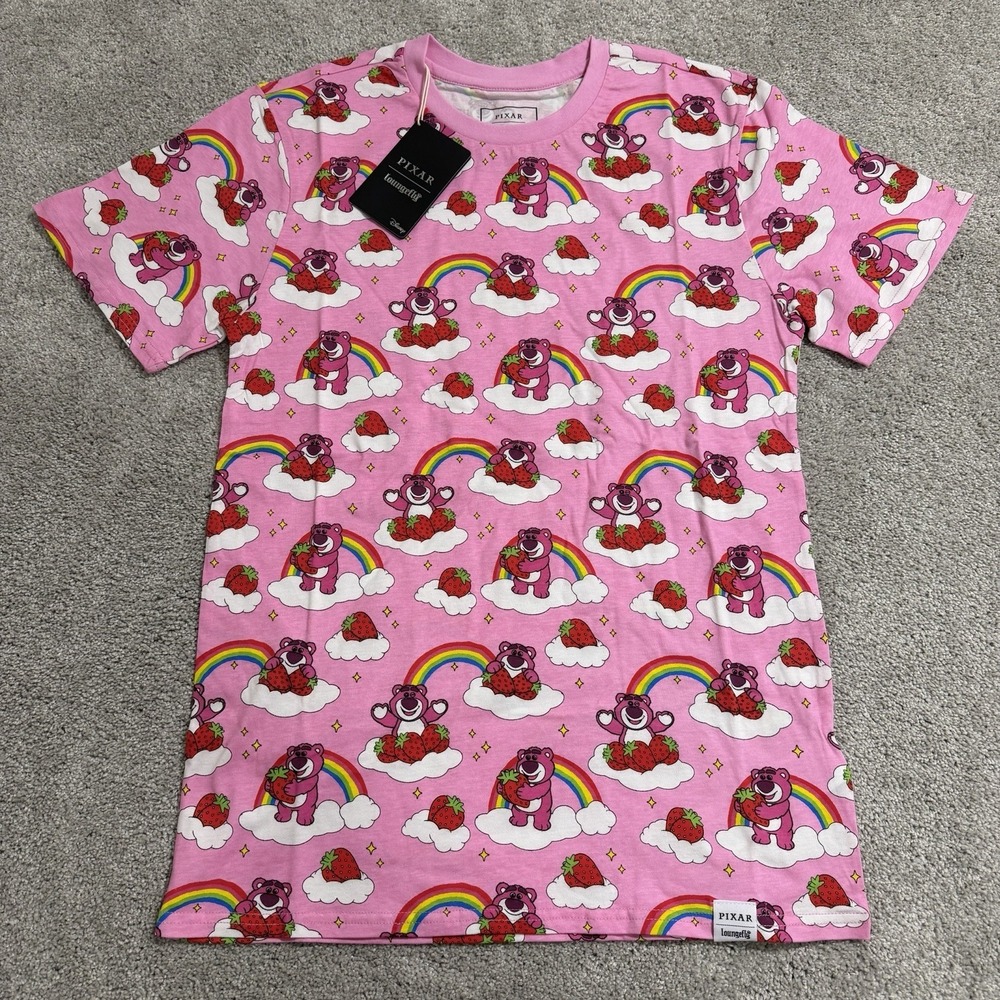 Loungefly Pixar Toy Story Lotso‎ Bear Rainbow Strawberry Shirt Mens L Tee Unisex